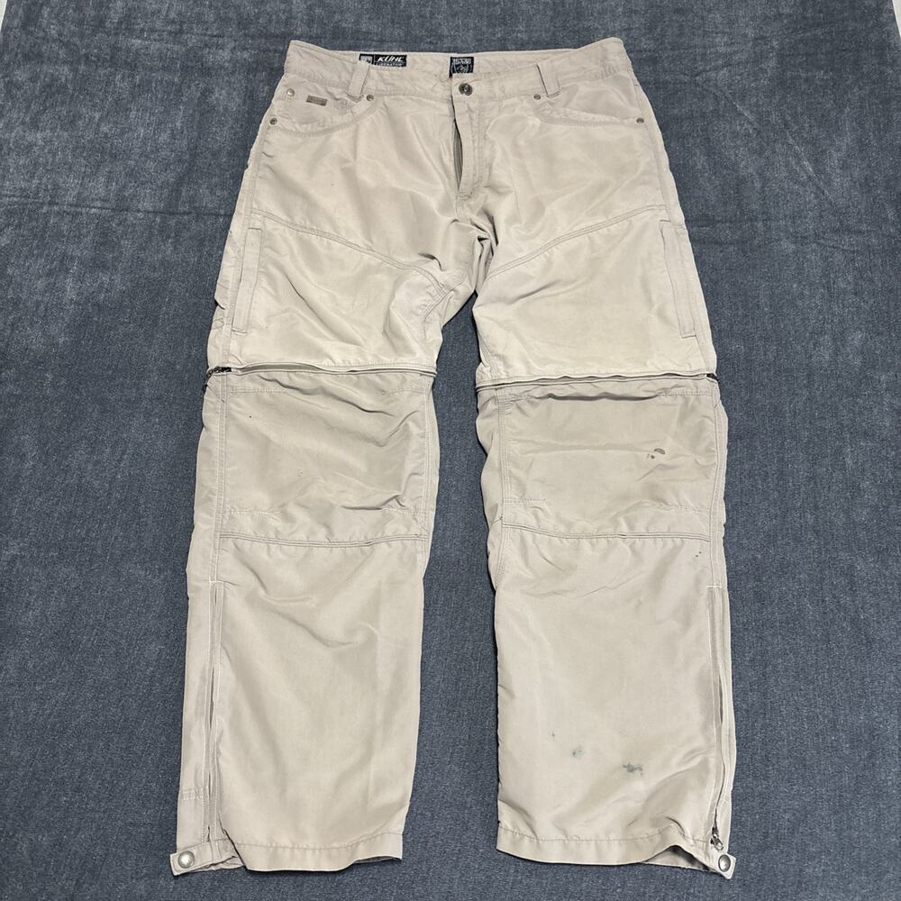Kuhl Pants Mens 36x30 Beige Liberator Stealth Convertible Shorts Cargo Hiking